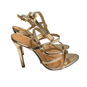 Schutz Gold Strappy Ilara Heels Size 7